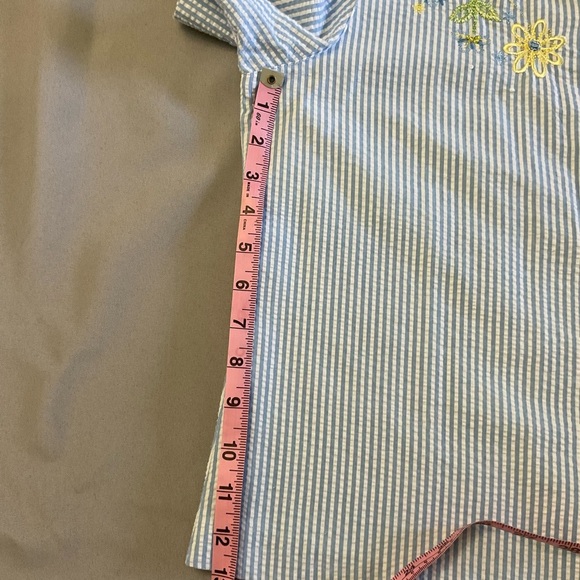 Vtg Alfred Dunner Capri Set Blue/White Stripe Seersucker Grandmacore Size 10P - Picture 9 of 16